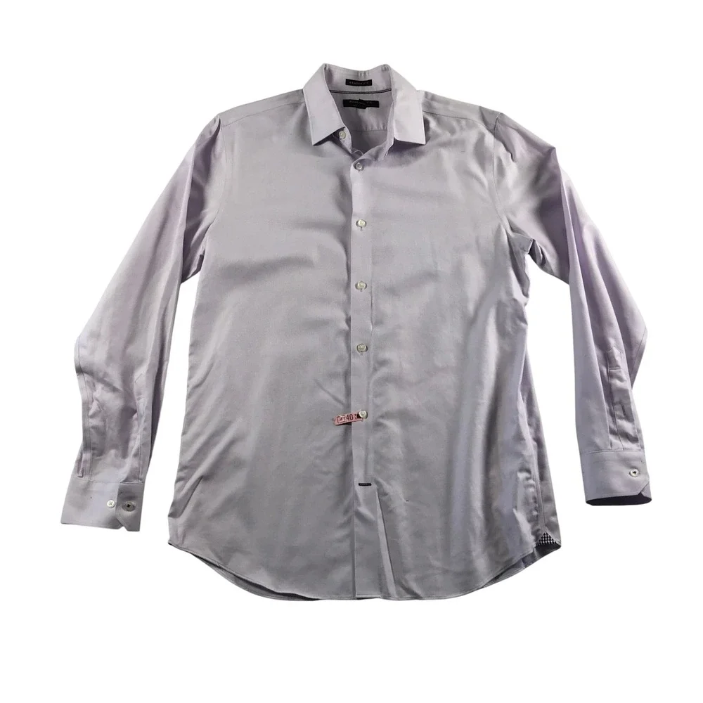 Banana Republic Camden Fit Mens Medium Lavender Purple Cotton Dress Shirt